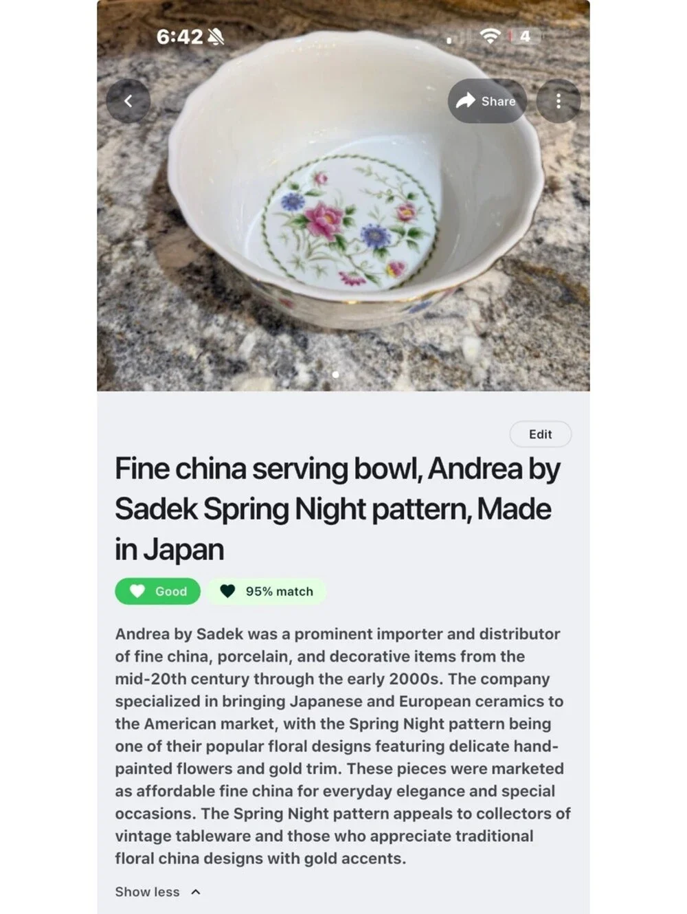Andrea by Sadek Spring Night Fine China Serving Bowl
